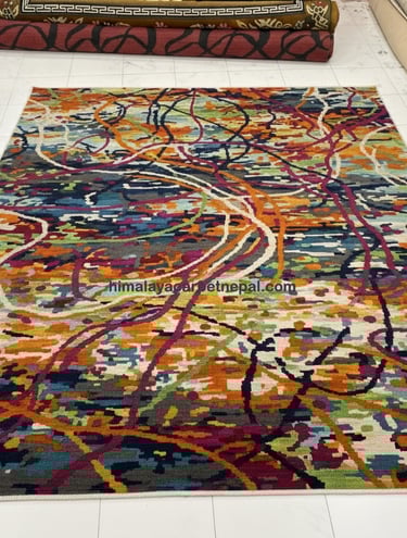 Custom bespoke handmade rugs crafted in Nepal – abstract design-Himalaya Carpet Industries