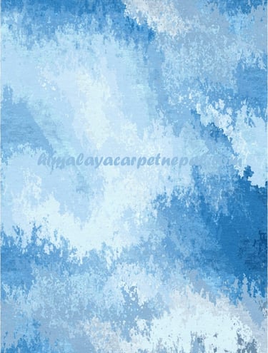 hand knotted high quality Nepalese carpet -  Abstract Sky Lake - himalayacarpetnepal.com