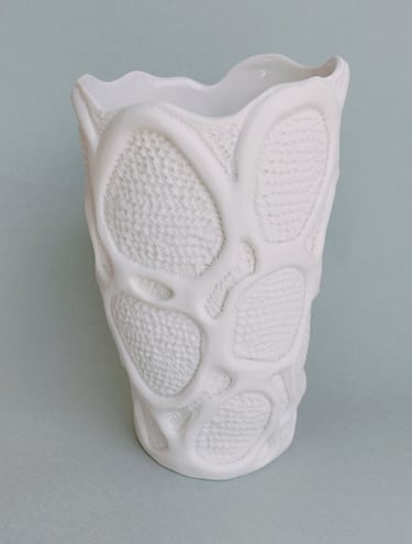 Vase Couture, 19 cm,  Porcelaine blanche