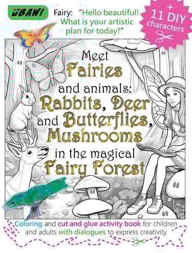 ubawi-Meet-Fairies-and-animals-rabbits-deer-and-butterflies-mushrooms-in-the-magical-fairy-forest-Coloring-book+DIY-cover