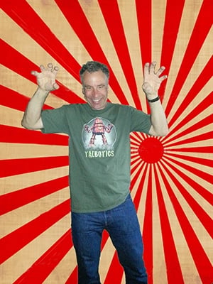 Talbotics t-shirt wearer and the rising sun.