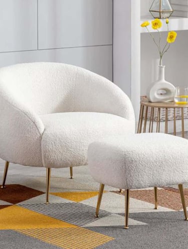 white sofa chair for rent for shoot
