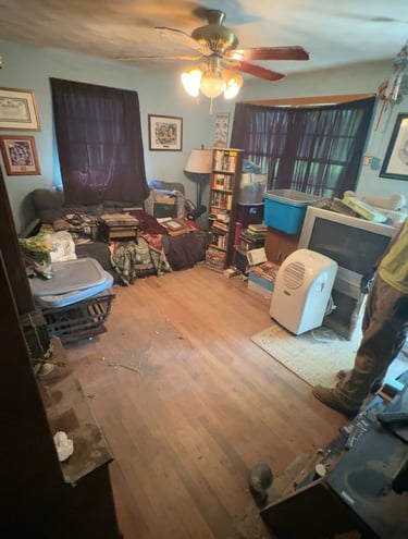 Property cleanup in progress during full service junk removal