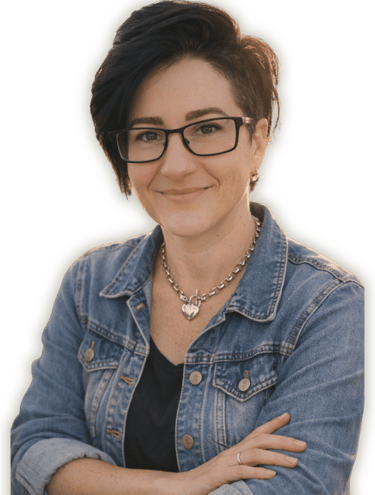 Image of a smiling woman with glasses