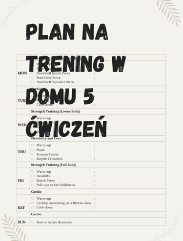 Plan treningowy w domu początkujący