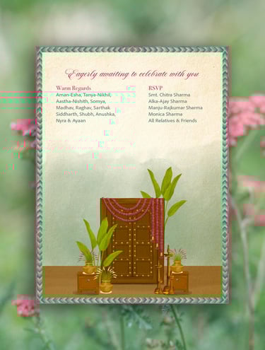 a wedding invitation card with a trunk trunk trunk trunk trunk trunk trunk trunk trunk trunk