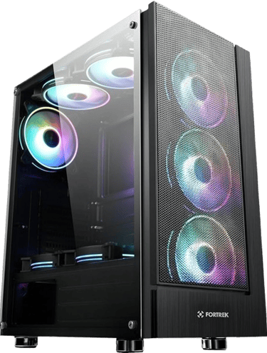a computer case with a black and white computer case