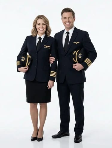 dos pilotos de avión con uniforme