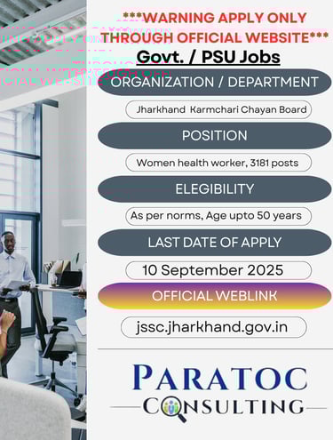 JSSC JHARKHAND JOBS