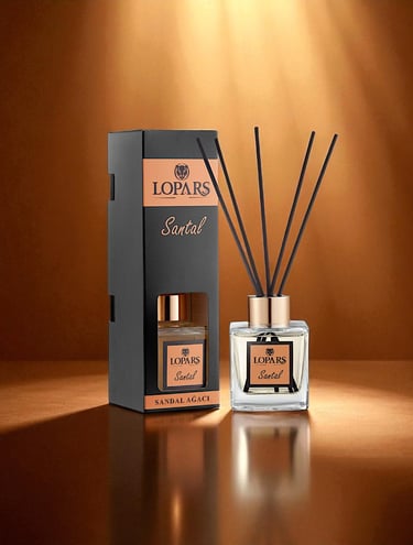Lopars Santal (Sandal Ağacı) 5 Bambu Çubuklu Oda (oda parfümü) Kokusu 100 ml