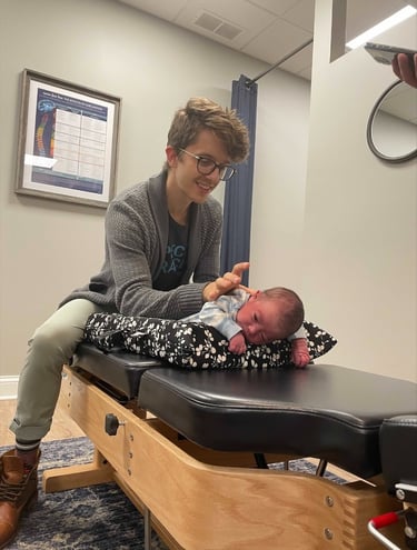 Calm baby peacefully sleeping during their chiropractic adjustment in Franklin, TN