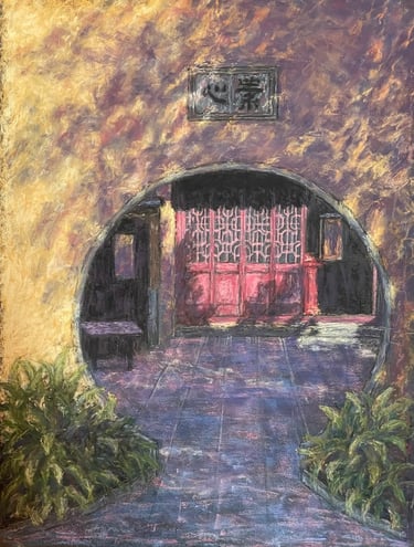 Tableau au pastel - Porte lune