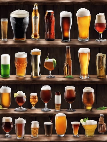 a variety of beers and cocktails