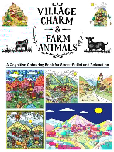 Village Charm Colouring Book Cover
