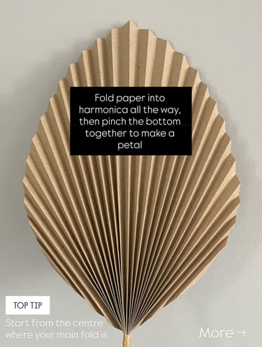 accordion-style folded flower petal for DIY lamp shade