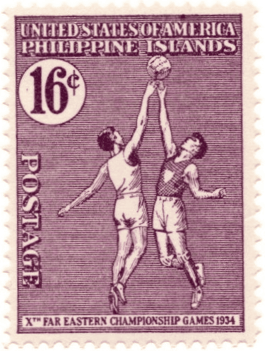 The very first basketball postage stamp