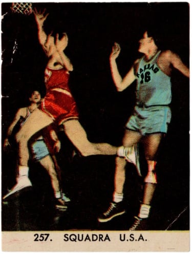 1960 Casa Editrice Filalbo Basketball Card #257 Squadra U.S.A. 1956 Team USA Olympic Basketball Team