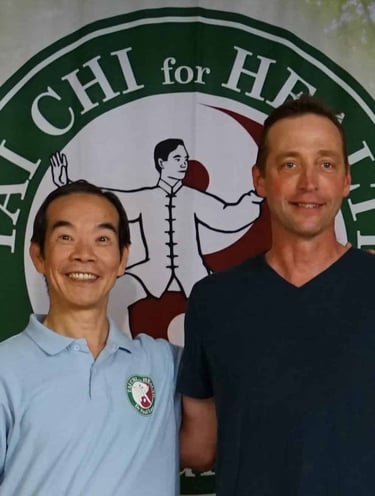 Johnny with his teacher Dr. Paul Lam, Founder of the Tai Chi for Health Institute