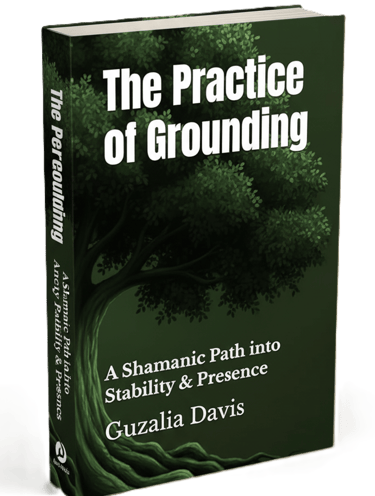 The Practice of Grounding book cover by Guzalia Davis featuring a large green tree.