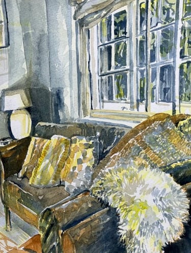 Watercolour: Familiar interior