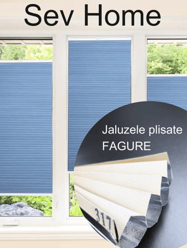 jaluzele plisate opace cu material tip fagure
