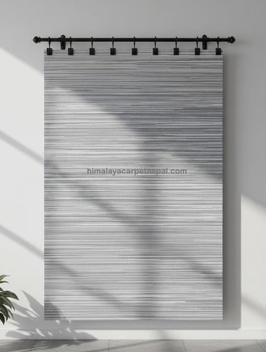 Custom bespoke handmade rugs crafted in Nepal- geometric wall-hanging- Himalaya Carpet Industries