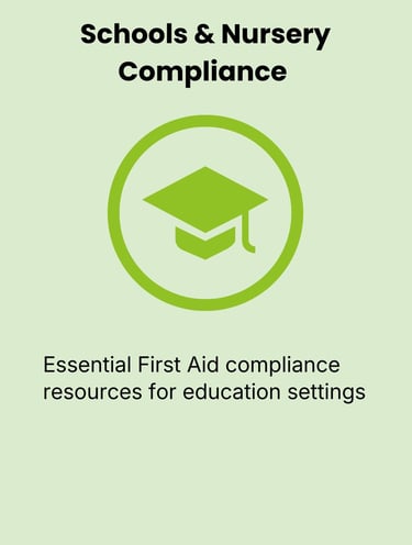 Schools & Nursery Compliance card showing graduation cap icon