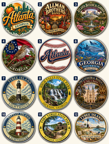 12 Georgia Magnets