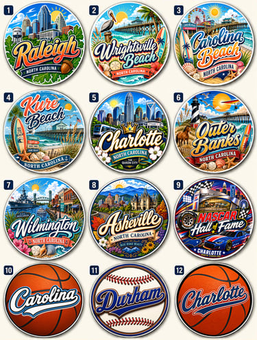 12 North Carolina Magnets