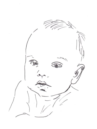 portrait bébé stylisé simple en format numérique haute résolution