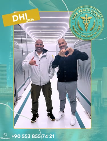 happy hair transplant patients in a modern clinic