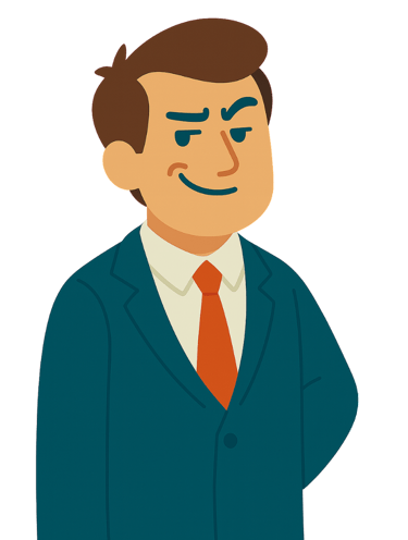 a man in a suit and tie with a smile on his face