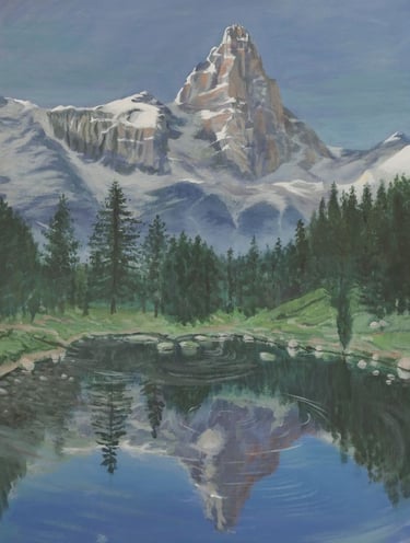 El Cervino desde Italia acrilico 50x65 cm