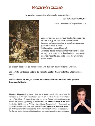 Narraciones para adultos de Riccardo Rigamonti