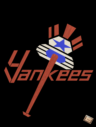 YANKEES richWOODart.com straight line art 
