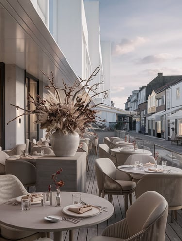 restaurant décoration fleurs