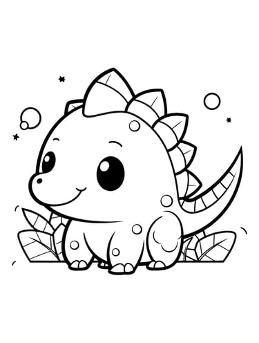 coloriage dinosaure à pique 