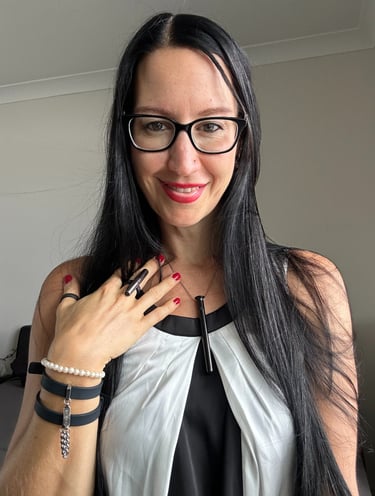 Pleasurelit Patricia wearing Crave pleasure jewellery