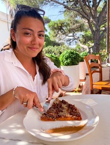 Eating Watermelon Pie from Milos Greece