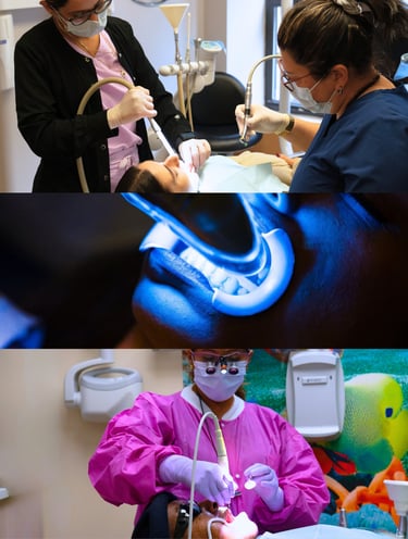 dental services as teeth whitening, deep cleanings, Invisalign, implants 