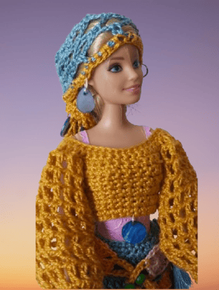 Tenue Gypsy faite main au crochet pour poupée Barbie