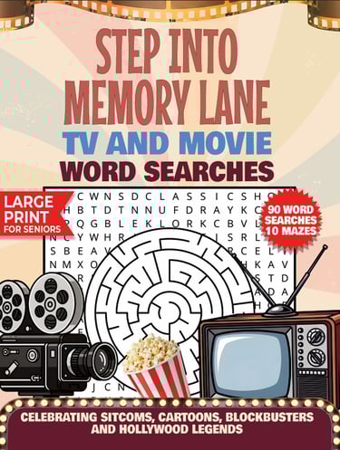 tv movie word search step into memory lane large print nostalgic puzzle book liora onyx cover