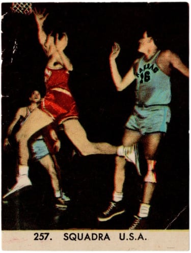 1960 Casa Editrice Filalbo Basketball Card #257 Squadra U.S.A. 1956 Team USA Olympic Basketball Team