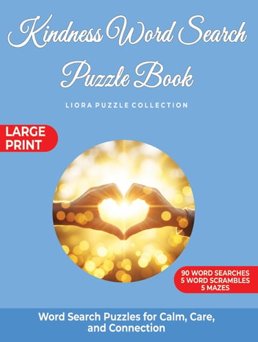 Large print kindness word search book cover