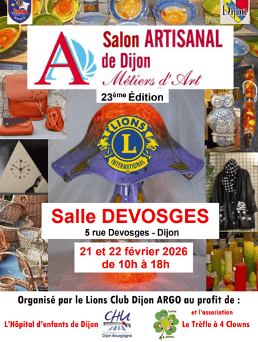Affiche Lions Club Argo pour salon Métiers d'Art