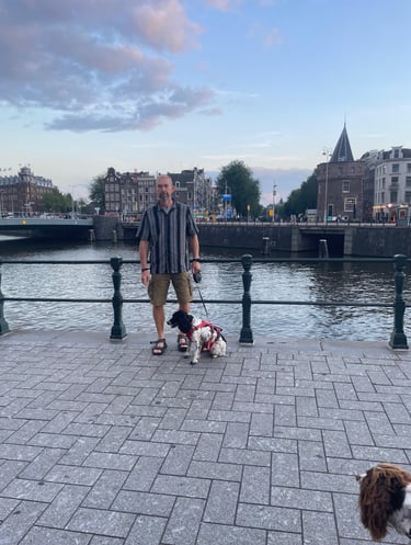 Nick Billington in Amsterdam city centre, Amsterdam, Netherlands
