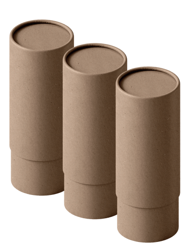 three brown mailing paper tube