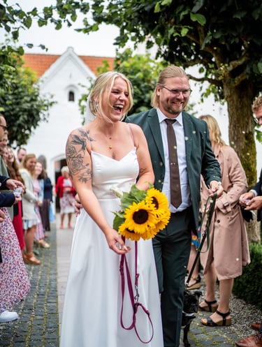 Satin Brudekjole I Skrædder syet med tyndestropper og simpelt snit