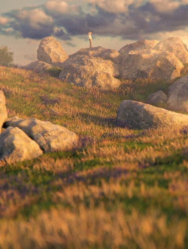 A imagem contem uma paisagem de matagal próxima a uma cidade de algum lugar do interior.