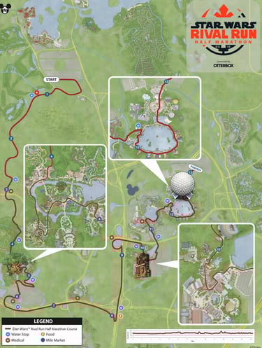 2019 runDisney Star Wars Rival Run Half Marathon Weekend Half Marathon Course Map